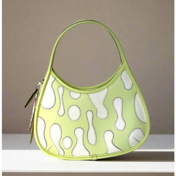 Coach Ergo Bag Lava Appliqué Coachtopia Shoulder Bag 90s Leather CT274 Lime